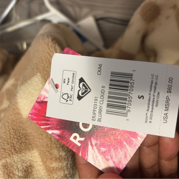 New Roxy Cream Surf ZipUp Sweater - Picture 15 of 15